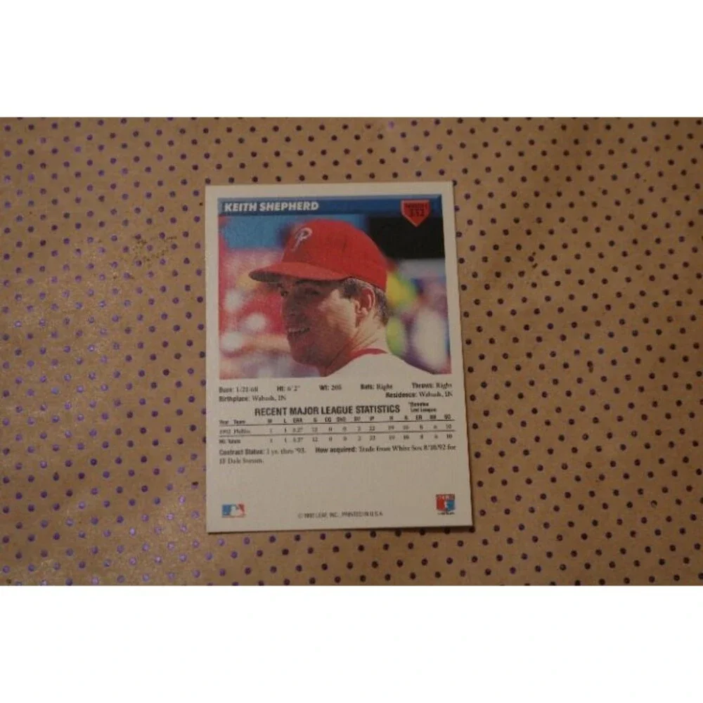 Keith Shepherd #332 Baseball Card (1992)